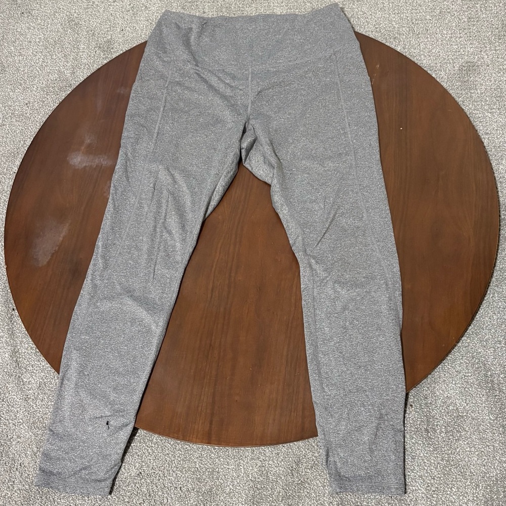 Reebok Leggings Gray Workout With Pockets Activewear Women's Size XL